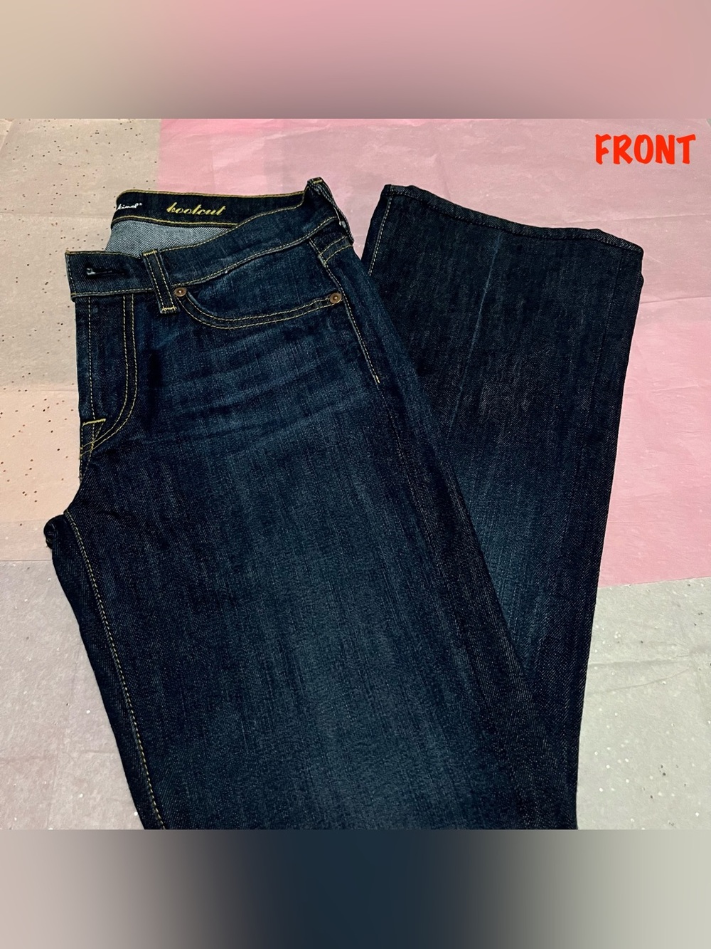 7 For All Mankind Dark Wash Low Rise Bootcut Jeans